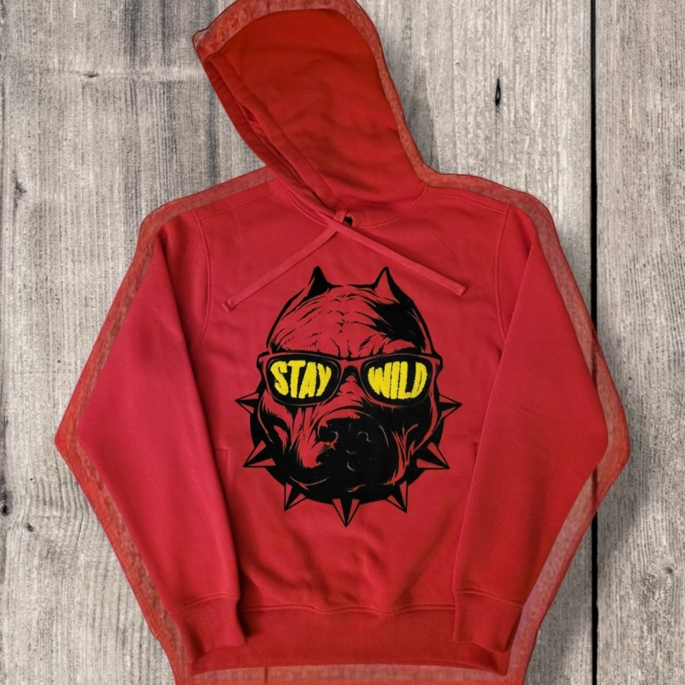 HOODIE RED STAY WILD